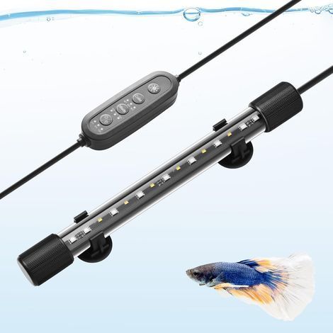 1 Rampe LED Aquarium 28cm, Éclairage RGBW IP68, Minuterie 24/7, Réglage Luminosité, Pour Nano Aquarium (1/5)