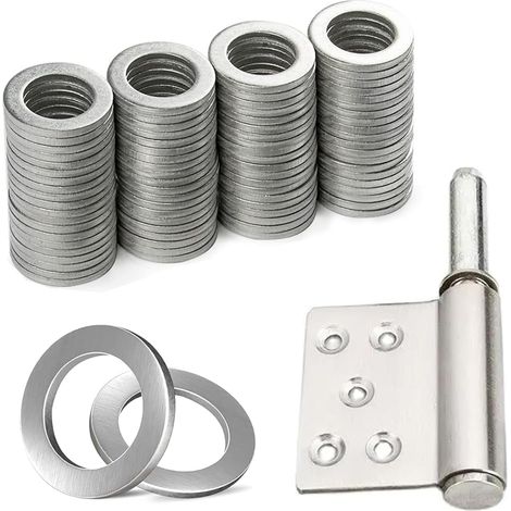 120 Pièces 10 X 15 X 1,5mm Rondelles Metal Rondelles pour Gonds de Porte Entretoise Rondelles Inox Anneau Montage La Porte de La Pièce Pour Vis et Boulons Filetés Écrous Réparation à Domicile (1/5)