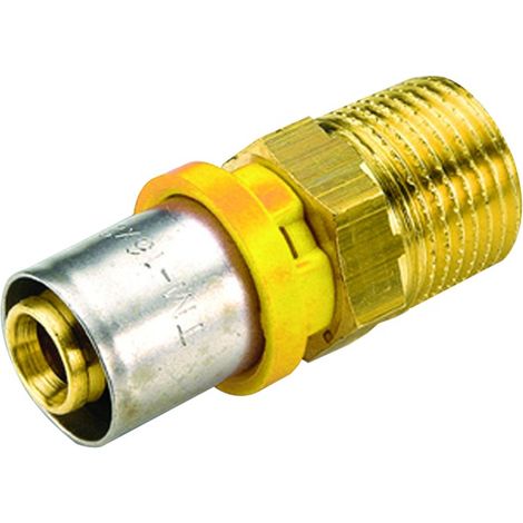 RACCORDO DIRITTO MASCHIO PER TUBO MULTISTRATO A PRESSARE PER GAS MODELLO AL-COBRAPEX 1/2 ø16   TIEMME RACCORDERIE SPAE