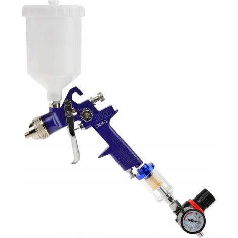 Geko Pistolet à peinture HVLP aluminium 600 ml léger (1/3)