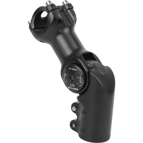 Potence de VTT réglable en alliage d'aluminium 6061 T6 noir de haute qualité, accessoire d'extension de vélo modifié, 25,4 x 75 mm (1/5)