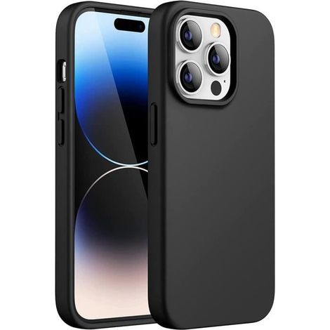 Coque Silicone Noir Matte Douce pour iPhone 14 Pro 6,1 pouces (1/4)