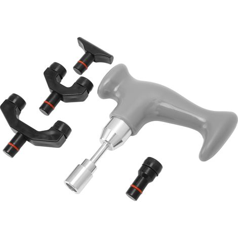 Pistolet de massage ergonomique en forme de T pour soulager la douleur musculaire et favoriser la détente des jambes et des bras (gris) (1/5)