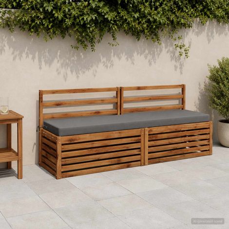 vidaXL Cojín de banco SOEST 100% Poliéster Gris 170 x 40 x 8 cm (1/5)