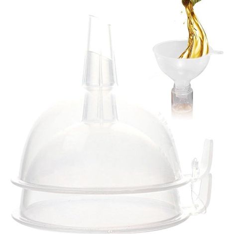 Juego de 2 embudos de plástico transparente – Multifuncionales, para cocina, rellenado y manualidades (1/5)
