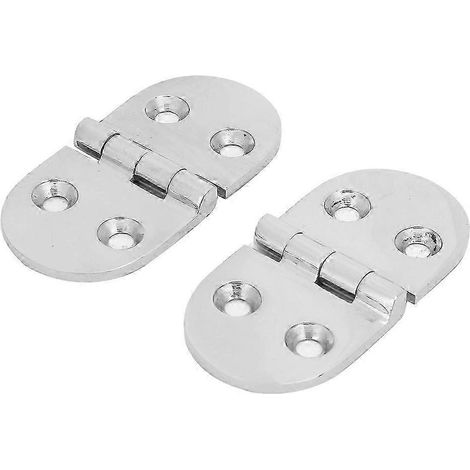 2 charnières à 4 trous en acier inoxydable épais pour porte de pont de bateau, 76 x 38 x 3,3 mm (1/5)