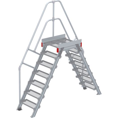 Euroline 512 Überstieg 60° 600mm Stufenbreite 2x7 Stufen Stahl Gitterrost