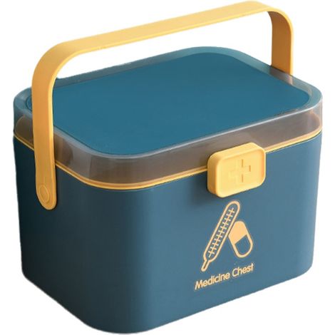 Boîte à pharmacie portable pour la maison, petite boîte à pharmacie de style boîte à pharmacie en plastique, grande boîte rangement (1/5)