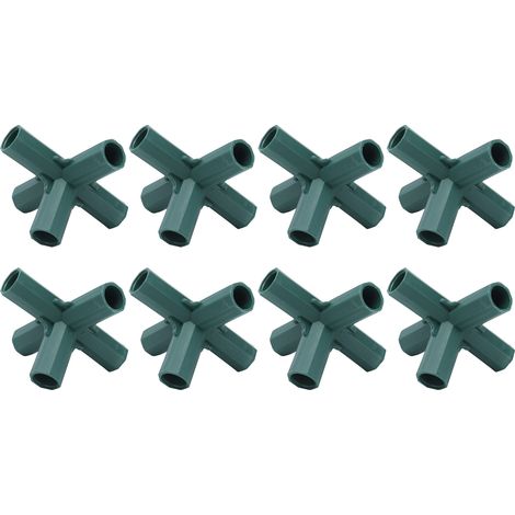 Lot de 8 supports pour plantes, 5 points d'attache, en plastique, pour tuteurs de jardin ou serre. (1/5)