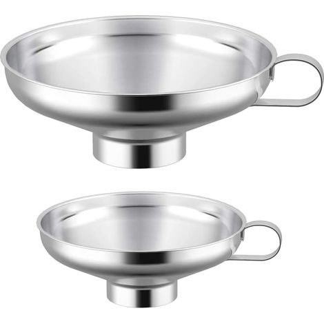 Für weite und normale Einmachgläser - Set mit 2 Küchentrichtern aus Edelstahl (1/5)