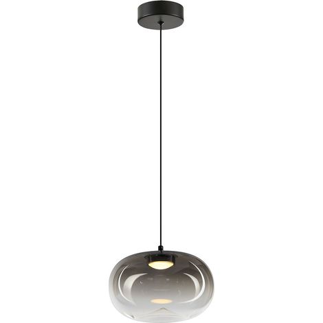 Moderne Glas-Pendelleuchte, geräucherte Ellipse, für den Wohnraum, warme Farbe, LED 4W, VASO Milagro