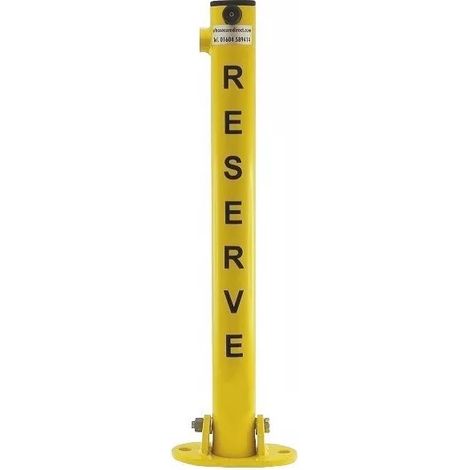 Poteau rabattable 610-Y-RESERVE JAUNE (s'entrouvrant) 5kg serrure intégrée (1/4)