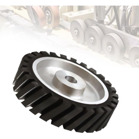 Gummirad, Kontaktrad, 20x5cm Runder Schleifkopf für Gürtel-Schleifmaschinen, Rolle, Rad, für Schleifband Bandschleifer Aluminiumkern 200mm, Belt Grinder (1/5)