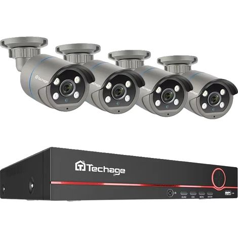 CCTV-Sicherheitsystem, 4MP Auflösung, Zwei-Wege-Audio, 8CH NVR 4 Kameras, 1T, EU Stecker-a (1/2)