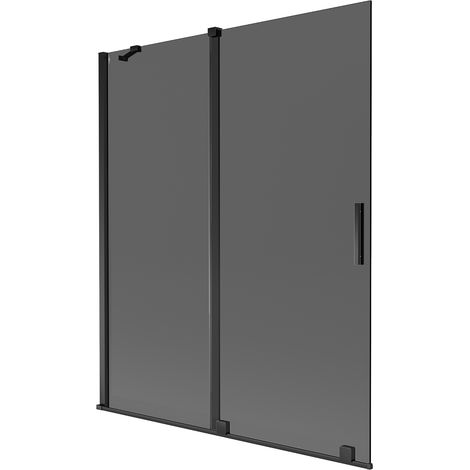 Mexen Velar paratia vasca da bagno a 2 ante scorrevole 140 x 150 cm, grafite, nero - 896-140-000-41-70 (1/2)