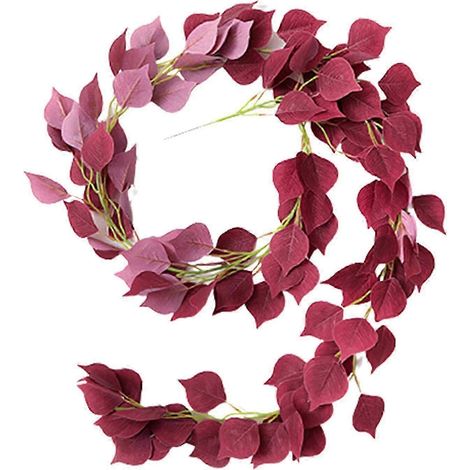 Plante suspendue murale artificielle à feuilles d'eucalyptus Gazechimp-Pointed Crimson