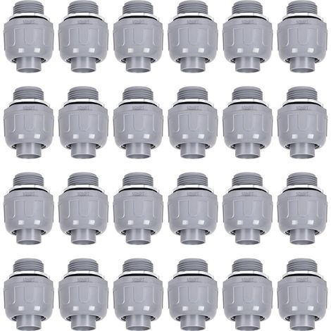 24 Raccords de Conduits Électriques Non Métalliques de 1/2 Po Raccords de Conduits en PVC Droits (1/5)