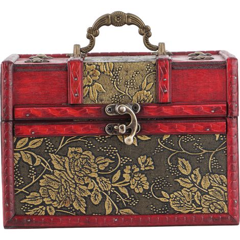Boîte à bijoux organisateur étui portable en bois Pu affichage stockage pour bijoux(6262D036262Golden GrapeL) (1/5)