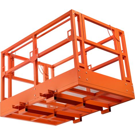 Mophorn Cage de Sécurité pour Chariots Télescopiques et Élévateurs 1817x1220 mm, Plate-forme de Travail avec Plancher Grillagé, Capacité de Charge 907,18 kg, en Acier au Carbone (1/5)