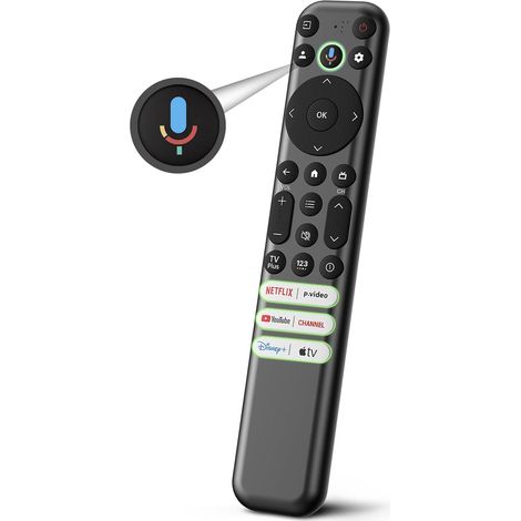 Sprachgesteuerte Ersatzfernbedienung nur für TCL Google TVs, Fernbedienung RC813 kompatibel mit TCL QM8/QM7/S5/S4/S3/Q7/Q6/Q5 4K UHD HDR LED QLED QD-Mini LED Full HD Smart TVs (nicht kompatibel mit Fi