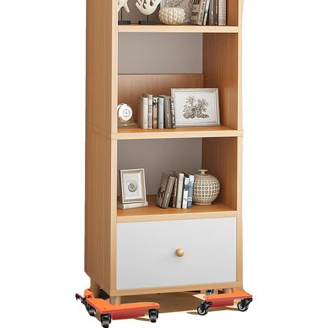 Chariot de déménagement, Plastique durable, 15 pouces x 12 pouces x 6 pouces, Capacité de charge maximale de 1409 lbs, Trois roues pivotantes, Structure triangulaire (1/5)