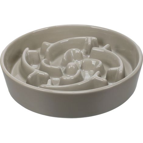 Gamelle ronde anti glouton pour chien Sena taupe