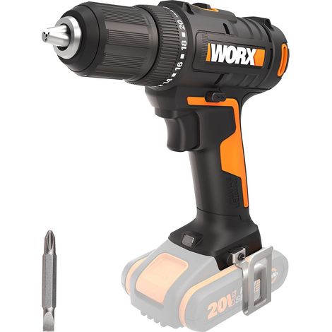 WORX WX108.9 Trapano avvitatore senza fili 20 V, coppia massima di 40 Nm, mandrino ø13 mm, ideale per piccoli lavori, 2 velocità variabili, compatto e leggero, senza batteria e caricabatterie (1/5)