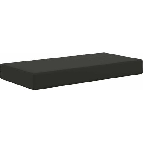 Coussin d'extérieur noir, 80 x 40 x 8 cm (1/5)