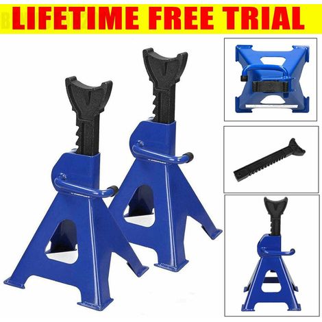 Axle Stand 3T Capacity Heavy Duty for Car Caravan Van Vehicle Stand Lifting Set of 2 Metal Steel Jack Stand Car Support Holding Stand Quick Release Ratchet Adjustment for Garage Workshop