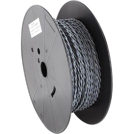 Cable compatible avec enceinte torsade 2x1.50mm2 Gris noir 100m