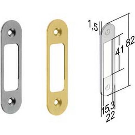 5PZ CONTROPIASTRA REGOLABILE G188 BORDO TONDO PER SERRATURA BITTER - mm.82x22 b