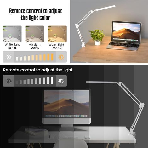 LED-Schreibtischlampe – Homeoffice – Festinstallation – 3 Helligkeitsstufen – 14 Watt – einstellbare Lichtintensität – 5000 K, augenschonendes Blaulicht (1/4)