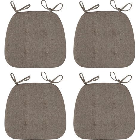 Lot de 4 coussins chaise qualité supérieure café, résistants intempéries, faciles à nettoyer (1/5)