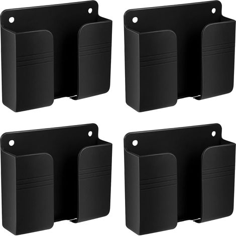 Wandhalterung für Handys, mit Klebefläche, 4er-Pack, Wandhalterung für Handys, Wandladegeräthalterung, Handyständer, schwarz.