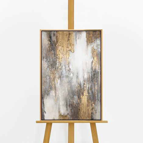 Gemälde Sanfter Zeitfluss Rahmen Gold 60x40 cm (1/5)