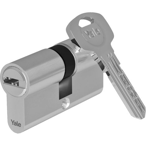 Cylindre de Serrure Débrayable, 6 Goupilles - Porte Extérieure, Porte Intérieure, Porte d'Entrée - YC1000+ - 4 Clés réversibles, nickelé, 40 x 40 mm (1/4)
