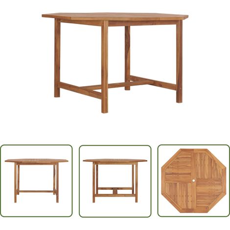 The Living Store Table à dîner de jardin 110x110x75 cm Bois massif de teck - Table De Jardin - Table Repas Extérieure - Mobilier De Jardin - Table En Teck - Table Résistante Aux Intempéries (1/5)
