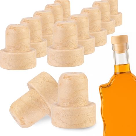 100 tapones para botellas de vino, 19,5 mm, de material sintético.