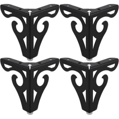 [NON UTILIZZATO] 4 gambe per tavolo nere da 10 cm, stile europeo, in ferro, con viti.