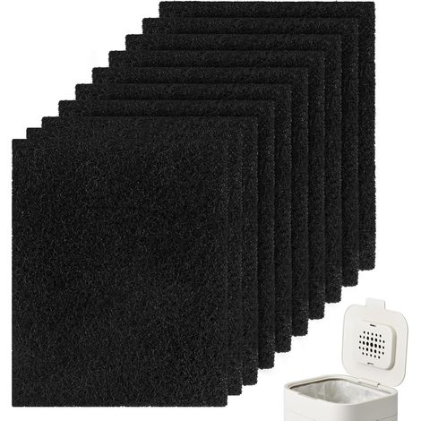 Filtre Charbon Actif - Lot de 10 - Pour Bac Compost Cuisine - Anti-Odeur - 95x70x10mm (1/5)