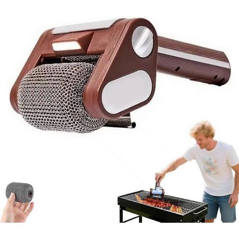Brosse électrique pour barbecue avec poils rotatifs, sans fil et amovible, avec lumière LED. Réf. 6939 Rosewell