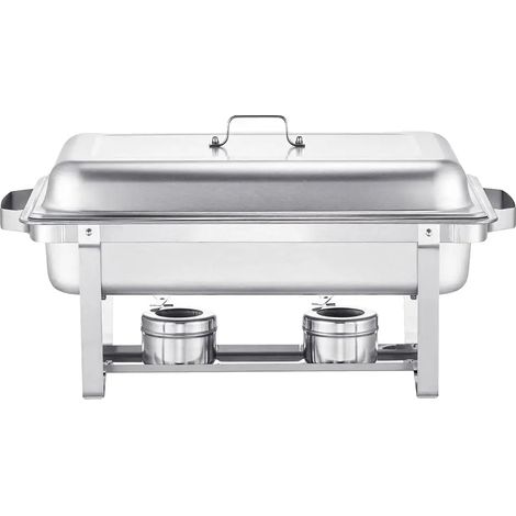 Chauffe-plat, Construction en Acier Inoxydable, Idéal pour les Buffets, vert armée (1/2)