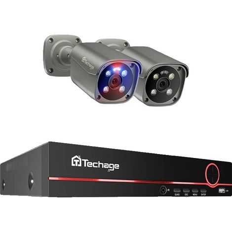 Système de Caméra de Sécurité, 8 Canaux, Audio Bidirectionnel, 8CH 2Pcs 8MP Caméra-b, 3T(sports en plein air)-a (1/2)