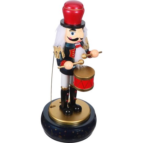 Boîte à Musique Casse-Noisette avec Figurine de Soldat Bois Boîte à Musique de Noël avec Socle Rond pour Décoration de Maison Salon (1/5)