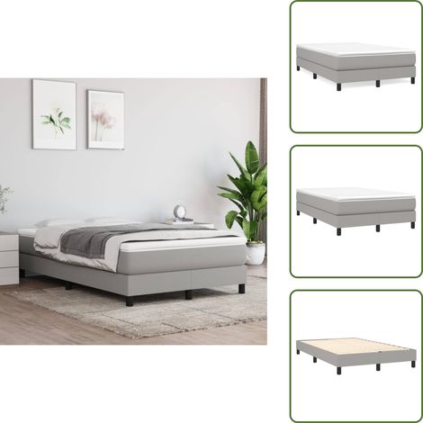 Boxspringbett mit Matratze Hellgrau 120x200 cm Stoff - Boxspringbett - Doppelbett - Bettenrahmen - Matratze - Matratzenauflage (1/5)