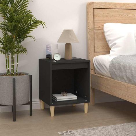 vidaXL Table de chevet Noir 40x35x50 cm Bois d’ingénierie (1/5)