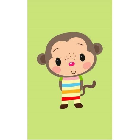 Kinderhandtuch mit kleinem Affenmotiv, 30 x 50 cm