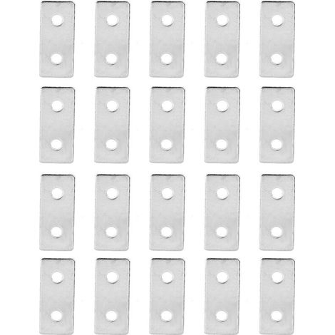 20 plaques de réparation plates en acier au carbone, connecteurs de fixation pour profilés en aluminium 1840 (1/5)