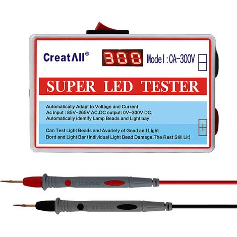 CA-300V Portable lampe LED perles barre lumineuse TV rétro-éclairage testeur bandes LED perles lampe conseil outil de Test capacité Diode tension test avec interrupteur (1/5)