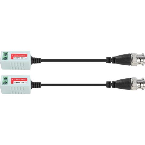Lot de 2 émetteurs-récepteurs vidéo passifs portables HD-CVI/HDVI/AHD avec câble torsadé pour caméra (1/5)